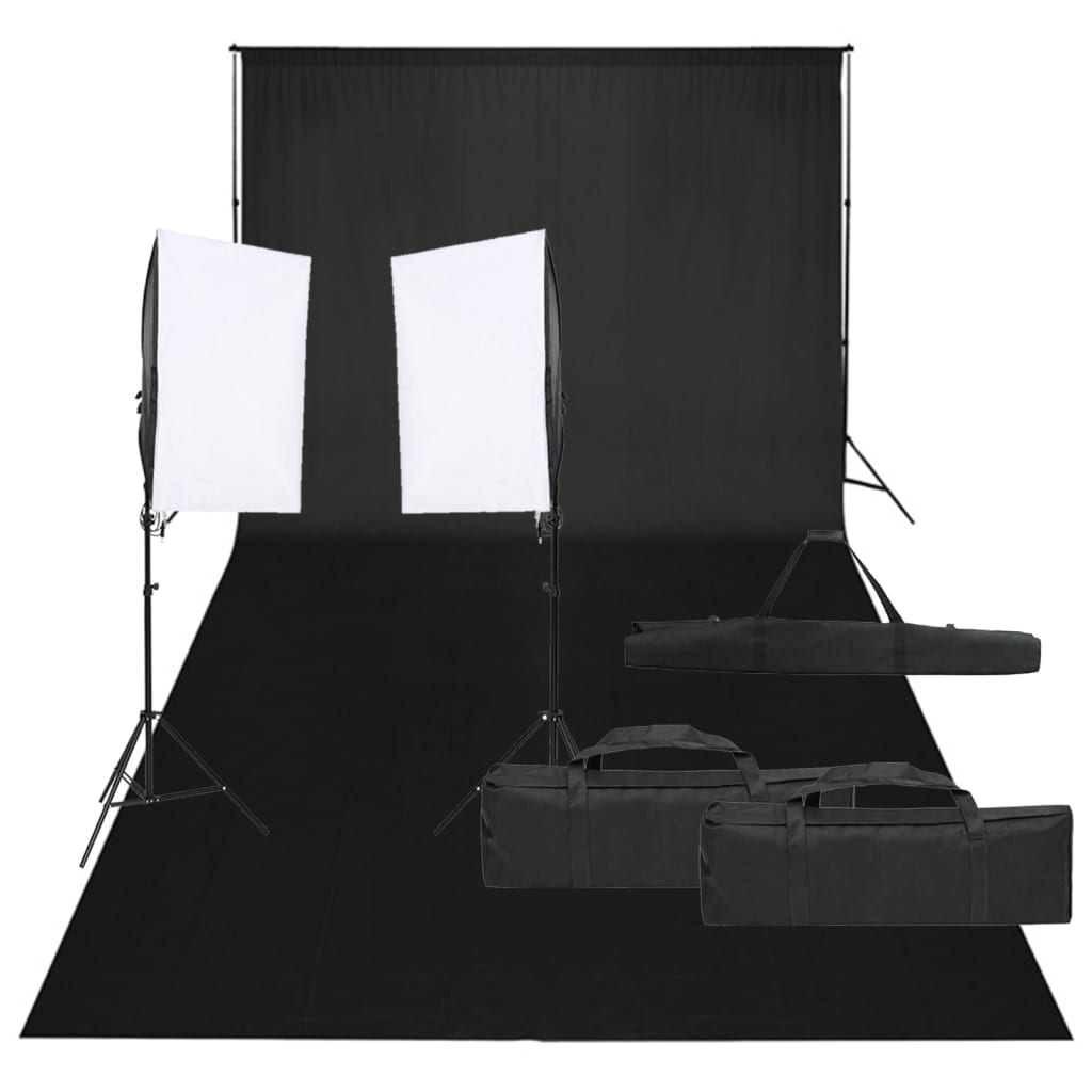 Vidaxl Photo studio set with lighting set and background