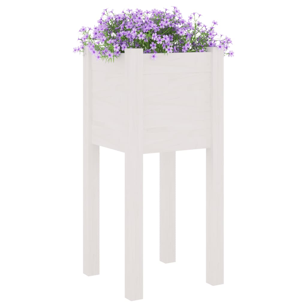 Vidaxl Planters 2 st 31x31x70 cm fast tallvit