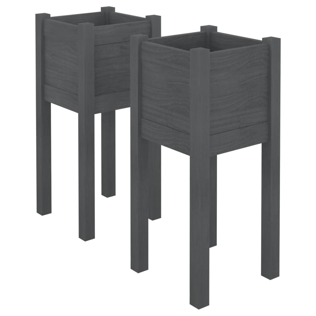 Vidaxl Planters 2 st 31x31x70 cm fast tallgrå