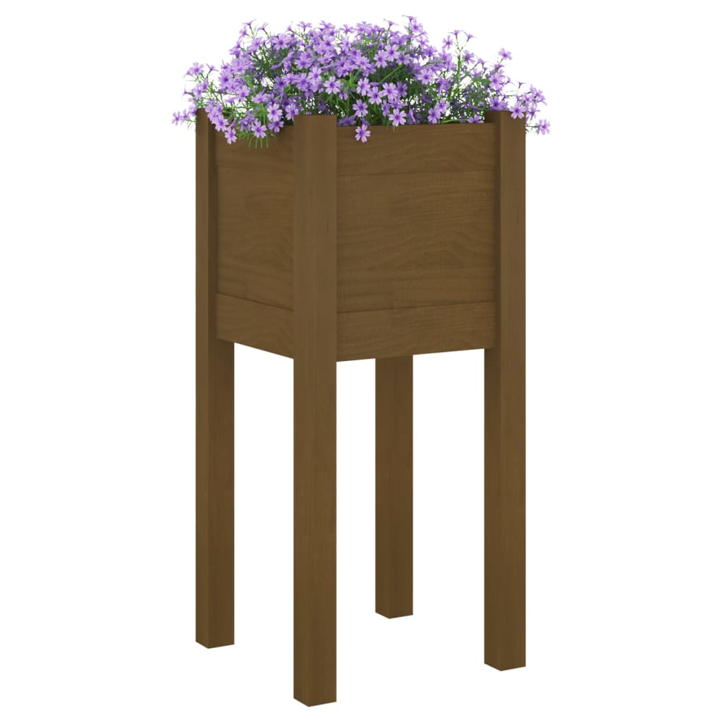 VIDAXL -Pflanzer 2 PCs 31x31x70 cm Festkiefer Honigbraun