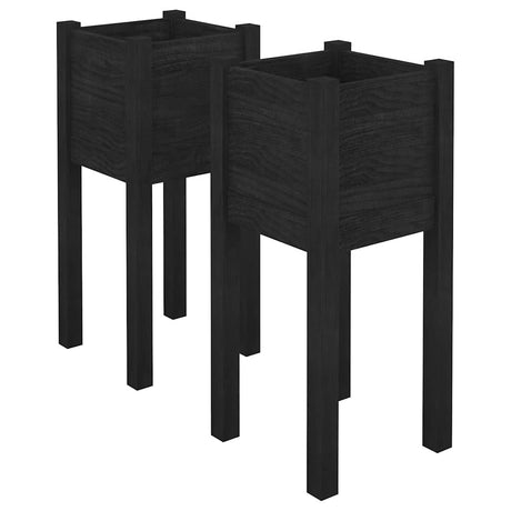 VIDAXL -Pflanzer 2 PCs 31x31x70 cm Festkiefer schwarz