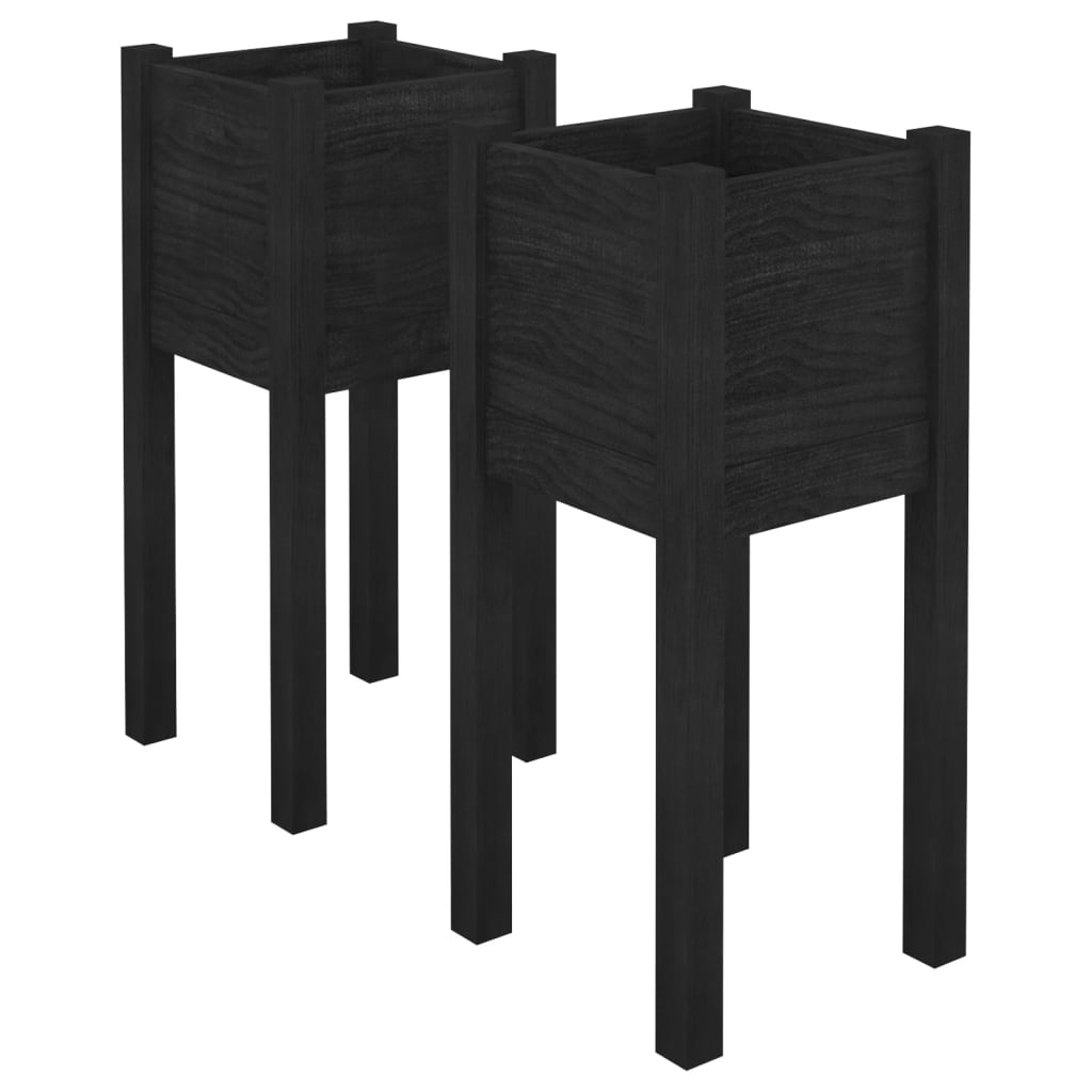 Vidaxl Planters 2 st 31x31x70 cm fast tallsvart