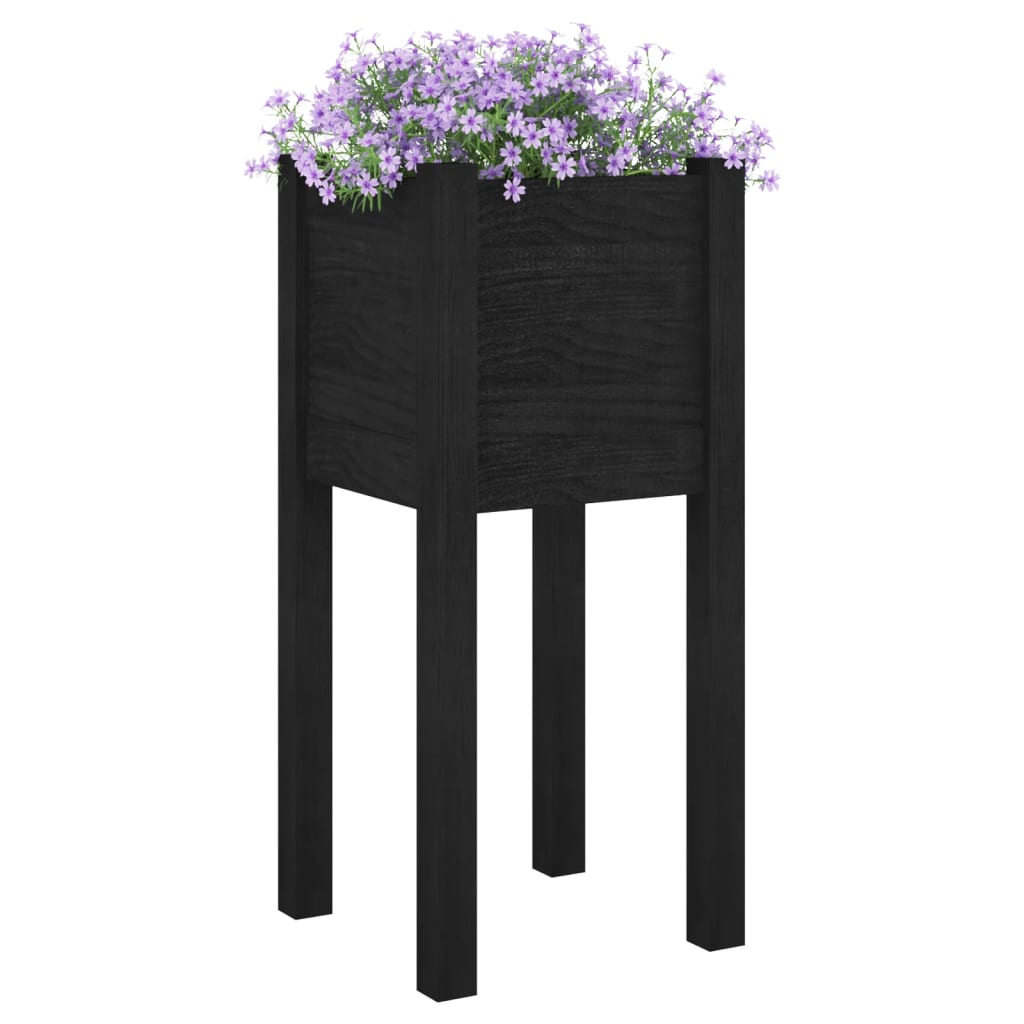 VIDAXL -Pflanzer 2 PCs 31x31x70 cm Festkiefer schwarz