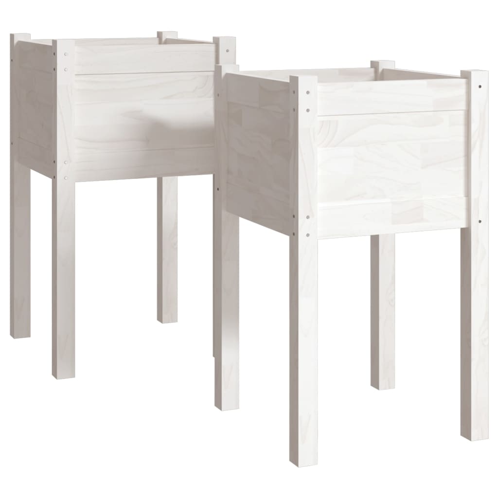 Vidaxl Planters 2 ST 40x40x70 cm Solid Pine White