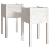 Vidaxl Planters 2 ST 40x40x70 cm Solid Pine White