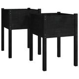 VIDAXL -Pflanzer 2 ST 50x50x70 cm Festkiefer schwarz