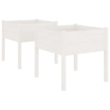 VIDAXL -Pflanzer 2 ST 70x70x70 cm Festkiefer weiß