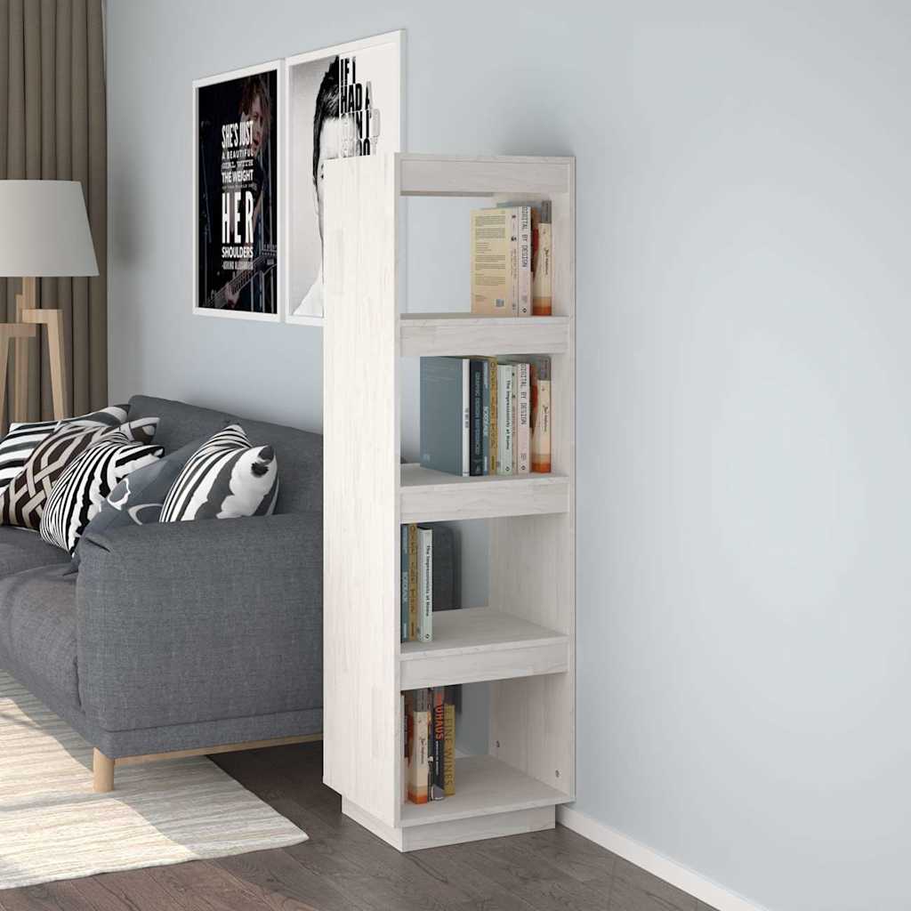 Vidaxl boekenkast kamerscherm 40x35x135 cm massief grenenhout wit