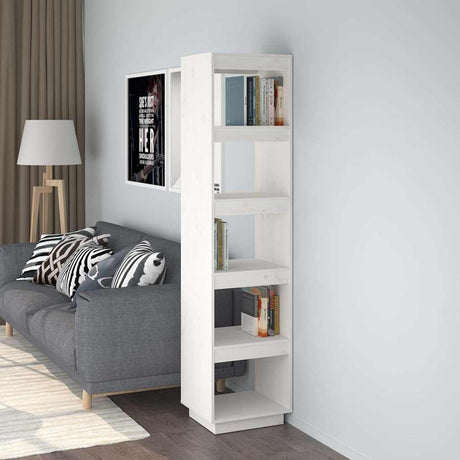 Vidaxl boekenkast kamerscherm 40x35x167 cm massief grenenhout wit