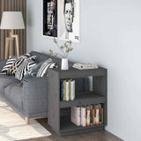 Vidaxl boekenkast 60x35x71 cm massief grenenhout grijs
