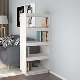 Vidaxl boekenkast kamerscherm 60x35x135 cm massief grenenhout wit