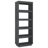 Vidaxl boekenkast kamerscherm 60x35x167 cm massief grenenhout grijs