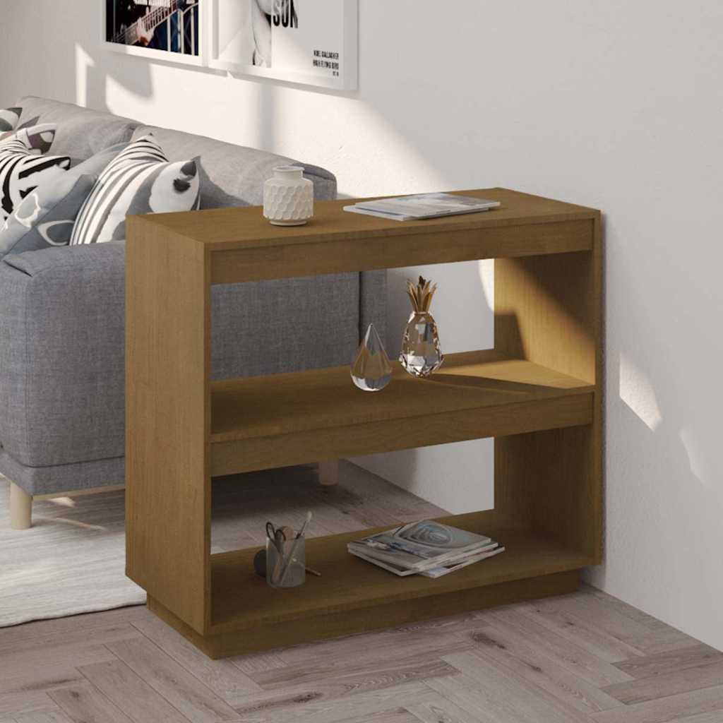 Vidaxl boekenkast 80x35x71 cm massief grenenhout honingbruin