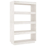 Vidaxl boekenkast kamerscherm 80x35x135 cm massief grenenhout wit
