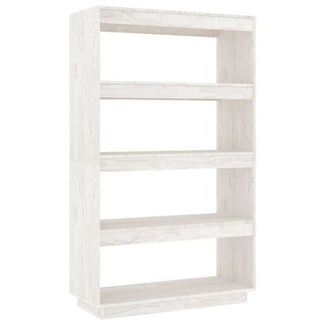 Vidaxl boekenkast kamerscherm 80x35x135 cm massief grenenhout wit