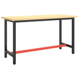 Vidaxl werkbankframe 140x50x79 cm metaal matzwart en matrood
