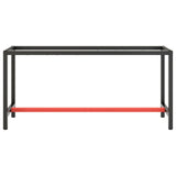 Vidaxl werkbankframe 170x50x79 cm metaal matzwart en matrood