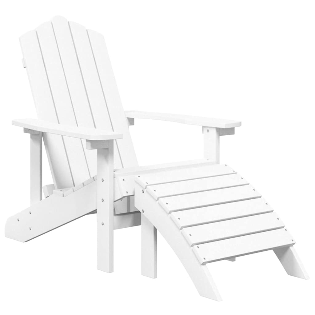 Vidaxl tuinstoel adirondack met voetenbank hdpe wit
