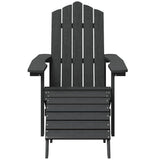 Vidaxl tuinstoel adirondack met voetenbank hdpe antracietkleurig