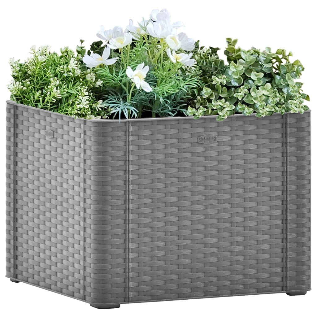 Vidaxl Planter visoko s samozaposlenim sistemom 43x43x33 cm siva