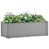 Vidaxl Planter uppvuxen med vattningssystem 100x43x33 cm grått