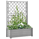 Vidaxl planter med latwerk 100x43x142 cm pp stengrå