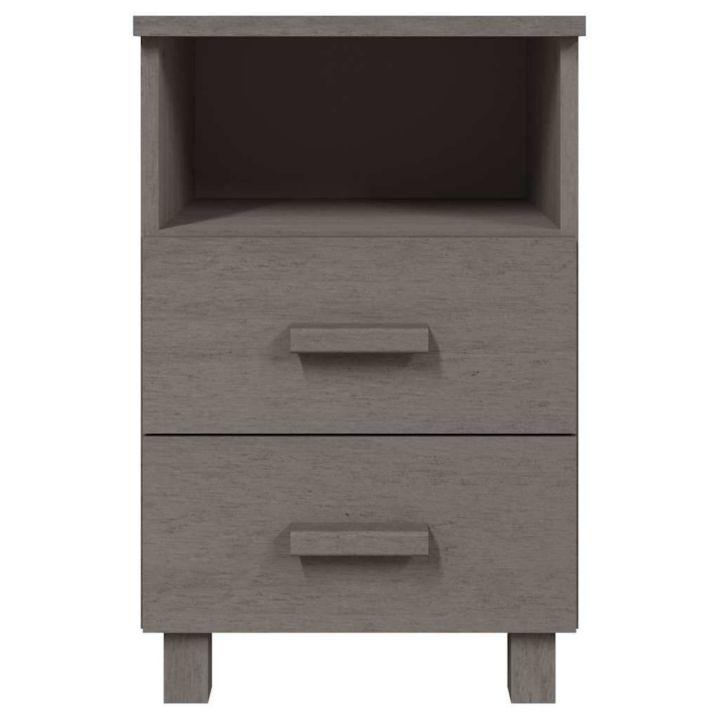 Vidaxl nachtkastje hamar 40x35x62 cm massief grenenhout lichtgrijs