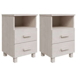 Vidaxl nachtkastjes hamar 2 st 40x35x62 cm massief grenenhout wit