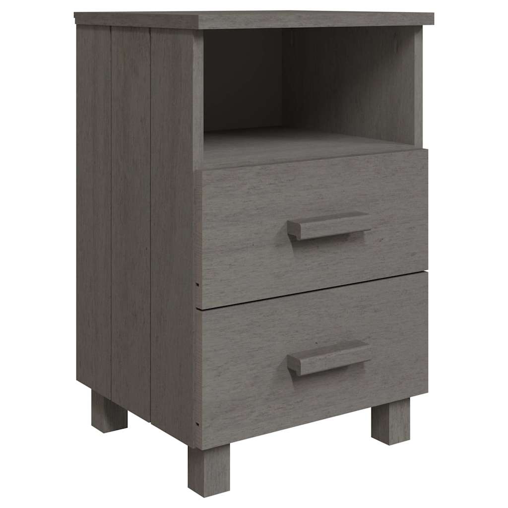 Vidaxl nachtkastjes hamar 2 st 40x35x62 cm grenenhout lichtgrijs