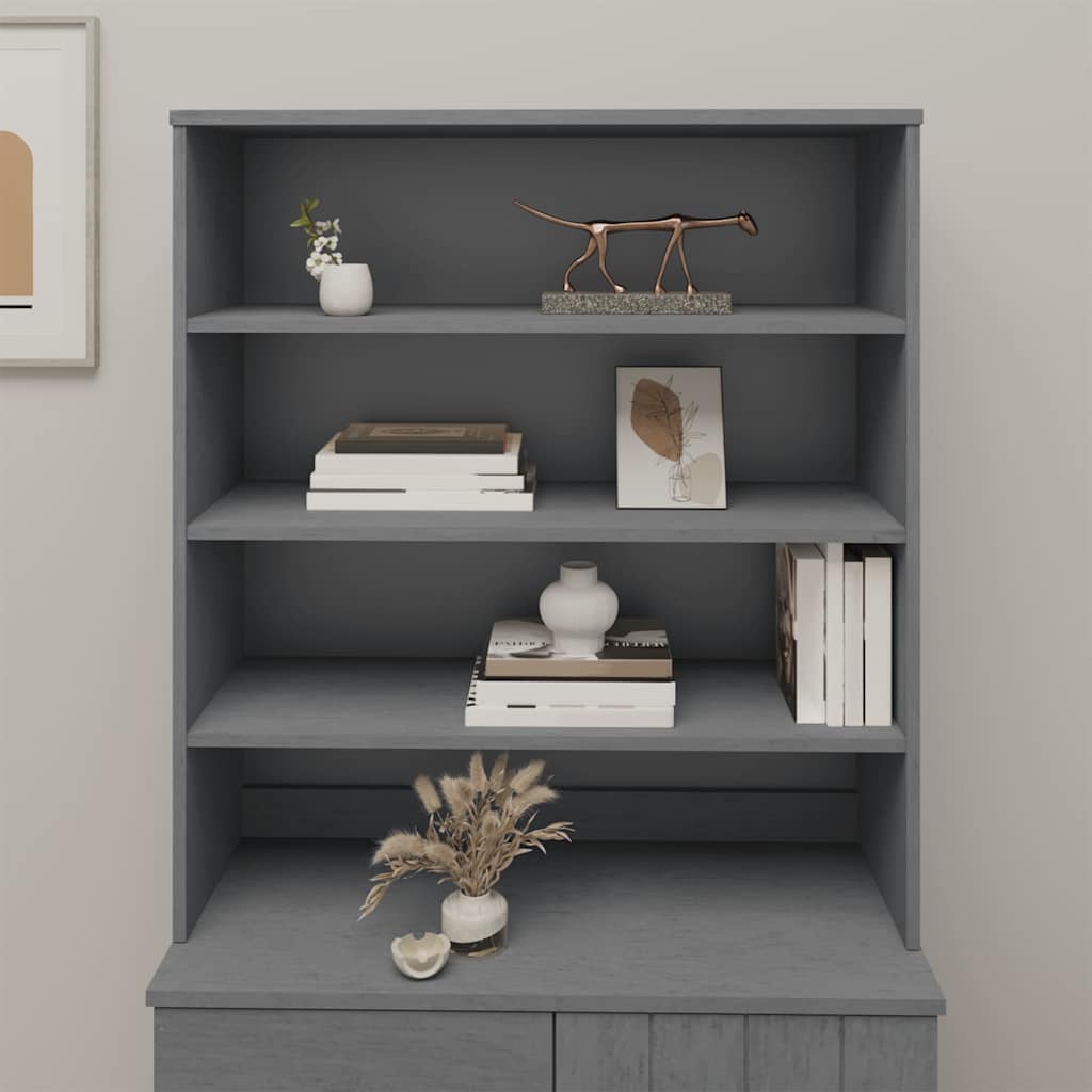 Vidaxl opzetkast hamar 90x30x100 cm massief grenenhout donkergrijs