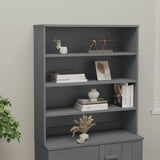 Vidaxl opzetkast hamar 90x30x100 cm massief grenenhout donkergrijs