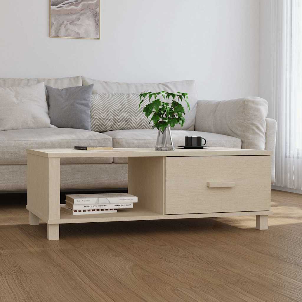 Vidaxl salontafel hamar 100x55x35 cm massief grenenhout honingbruin