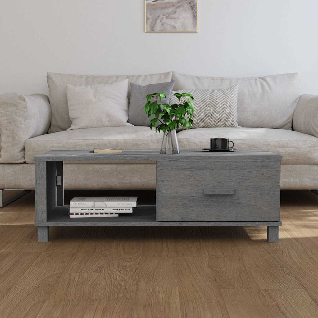 Vidaxl salontafel hamar 100x55x35 cm massief grenenhout donkergrijs