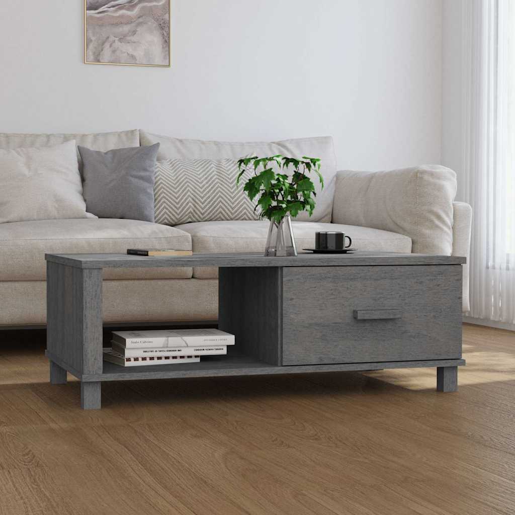 Vidaxl salontafel hamar 100x55x35 cm massief grenenhout donkergrijs