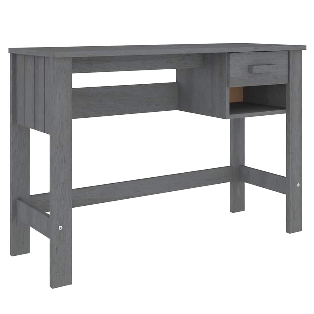 Vidaxl bureau hamar 110x40x75 cm massief grenenhout donkergrijs