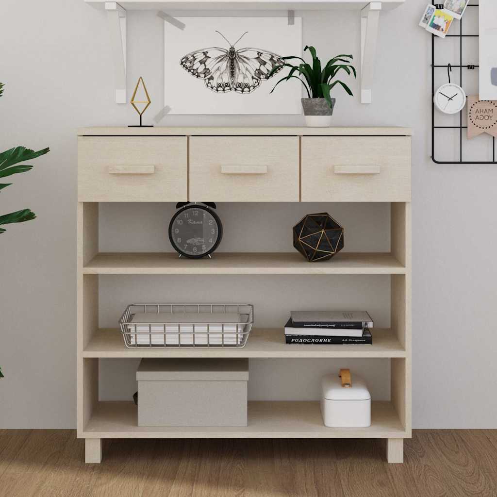 Vidaxl wandtafel hamar 90x35x90 cm massief grenenhout honingbruin