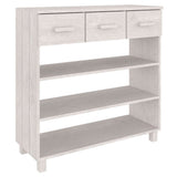Vidaxl wandtafel hamar 90x35x90 cm massief grenenhout wit