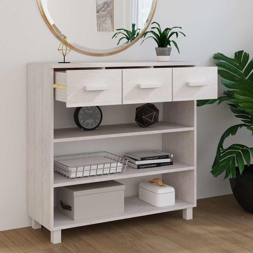 Vidaxl wandtafel hamar 90x35x90 cm massief grenenhout wit