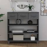 Vidaxl wandtafel hamar 90x35x90 cm massief grenenhout donkergrijs