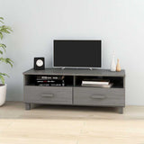 Vidaxl tv-meubel hamar 106x40x40 cm massief grenenhout lichtgrijs