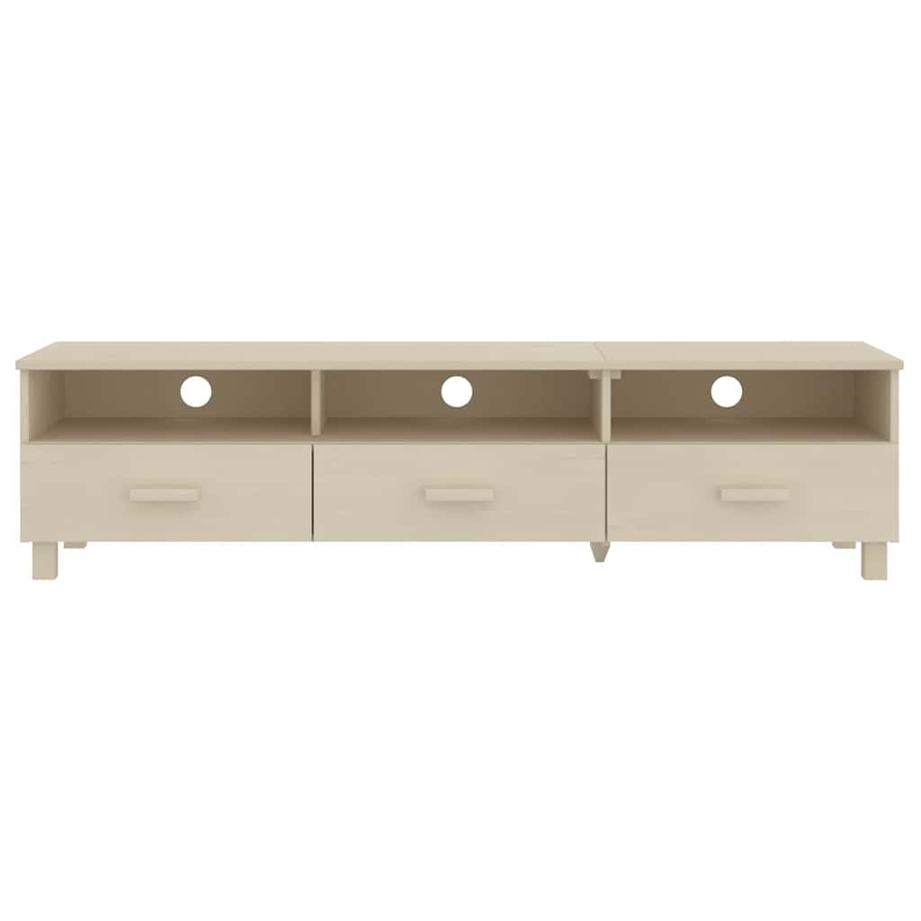 Vidaxl tv-meubel hamar 158x40x40 cm massief grenenhout honingbruin