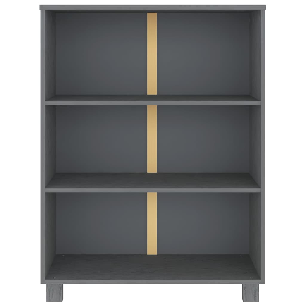 Vidaxl boekenkast hamar 85x35x112 cm massief grenenhout donkergrijs