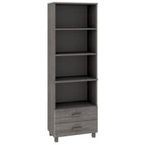 Vidaxl hoge kast hamar 60x35x180 cm massief grenenhout lichtgrijs