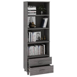 Vidaxl hoge kast hamar 60x35x180 cm massief grenenhout lichtgrijs