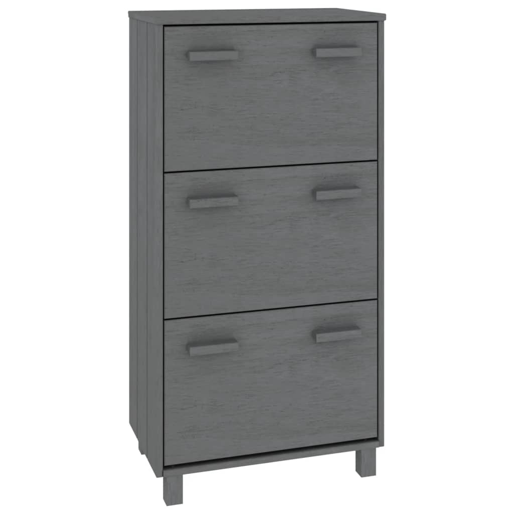 Vidaxl Schuhschrank Hamar 59.5x35x117 cm Kiefernholz dunkelgrau