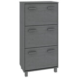 Vidaxl Schuhschrank Hamar 59.5x35x117 cm Kiefernholz dunkelgrau