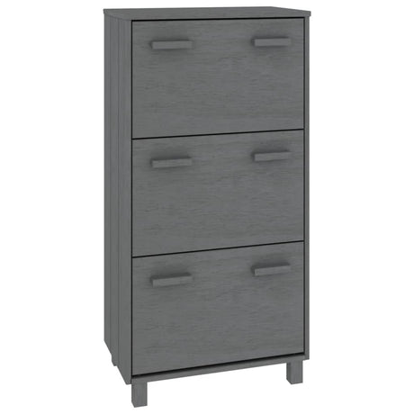 Vidaxl Schuhschrank Hamar 59.5x35x117 cm Kiefernholz dunkelgrau