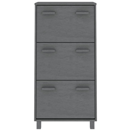 Vidaxl Schuhschrank Hamar 59.5x35x117 cm Kiefernholz dunkelgrau