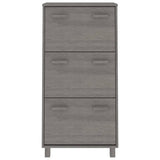 Vidaxl Schuhschrank Hamar 59.5x35x117 cm Festkiefer hellgrau