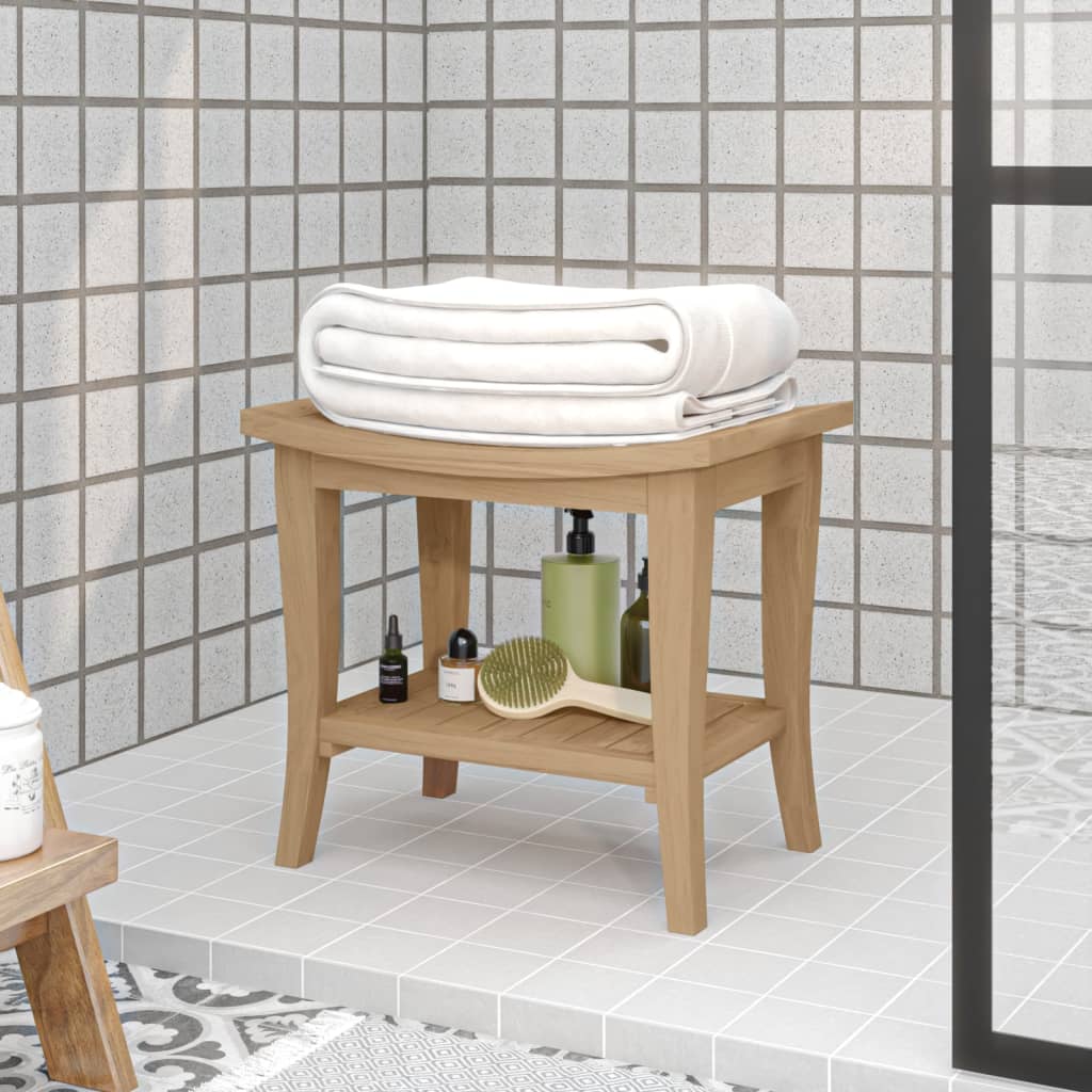 Mesa de baño Vidaxl 50x35x45 cm de teca sólida